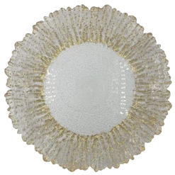 Floral - Glass Charger Plate in Gold (Item # 0238)