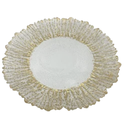 Floral - Glass Charger Plate in Gold (Item # 0238)