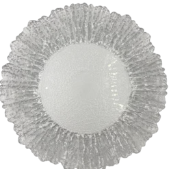 Floral - Glass Charger Plate in Silver (Item # 0238)