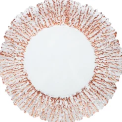 Floral - Glass Charger Plate in Rose Gold (Item # 0238)