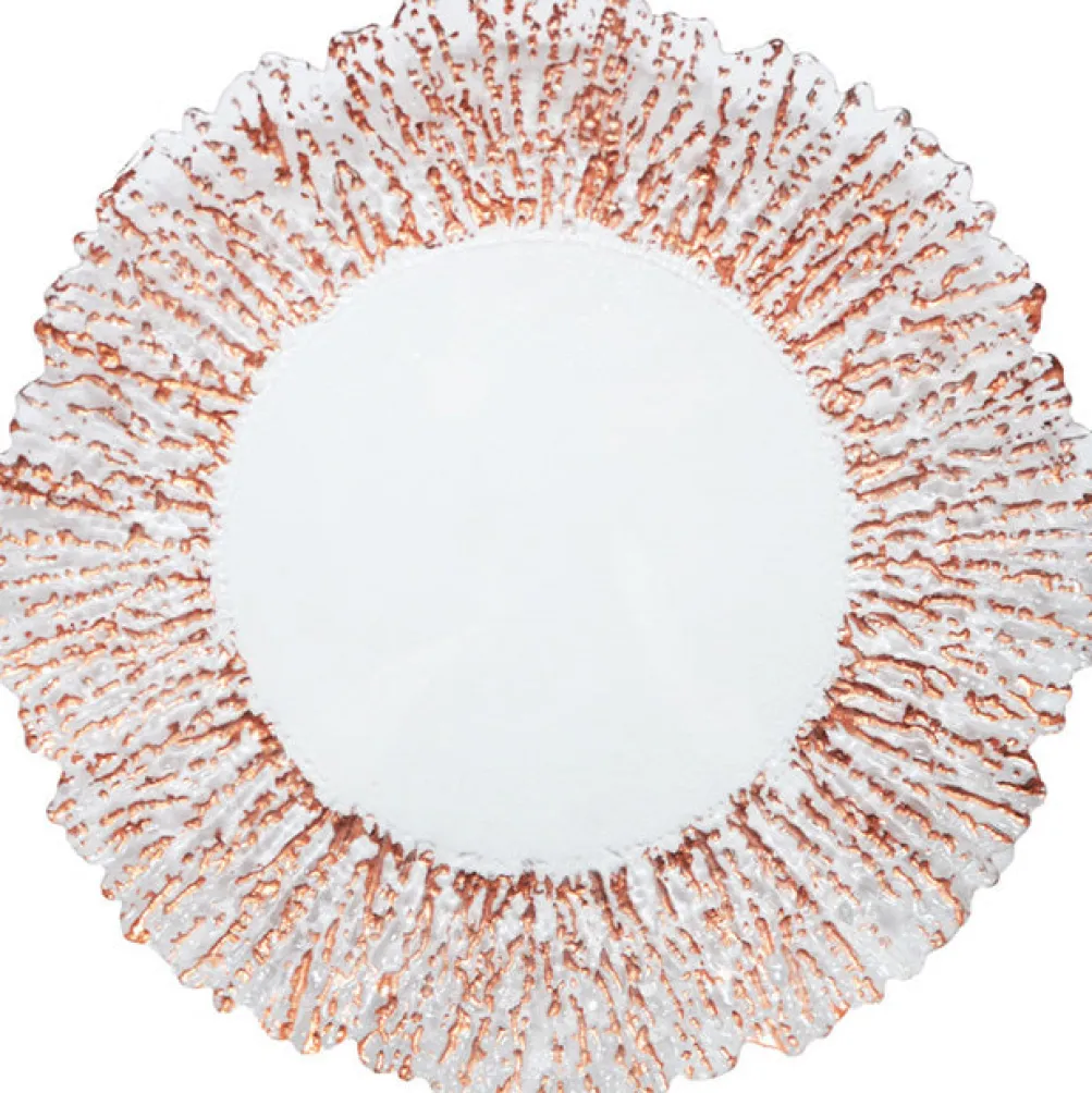 Floral - Glass Charger Plate in Rose Gold (Item # 0238)