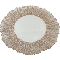 Floral - Glass Charger Plate in Rose Gold (Item # 0238)