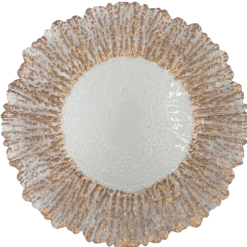 Floral - Glass Charger Plate in Rose Gold (Item # 0238)