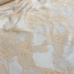Floral Reef Jacquard Table Linen in Champagne