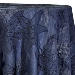 Floral Reef Jacquard Table Linen in Navy