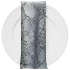 Floral Reef Jacquard Table Napkin in Silver