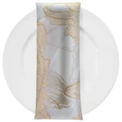 Floral Reef Jacquard Table Napkin in Champagne
