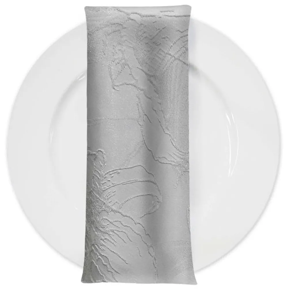 Floral Reef Jacquard Table Napkin in White