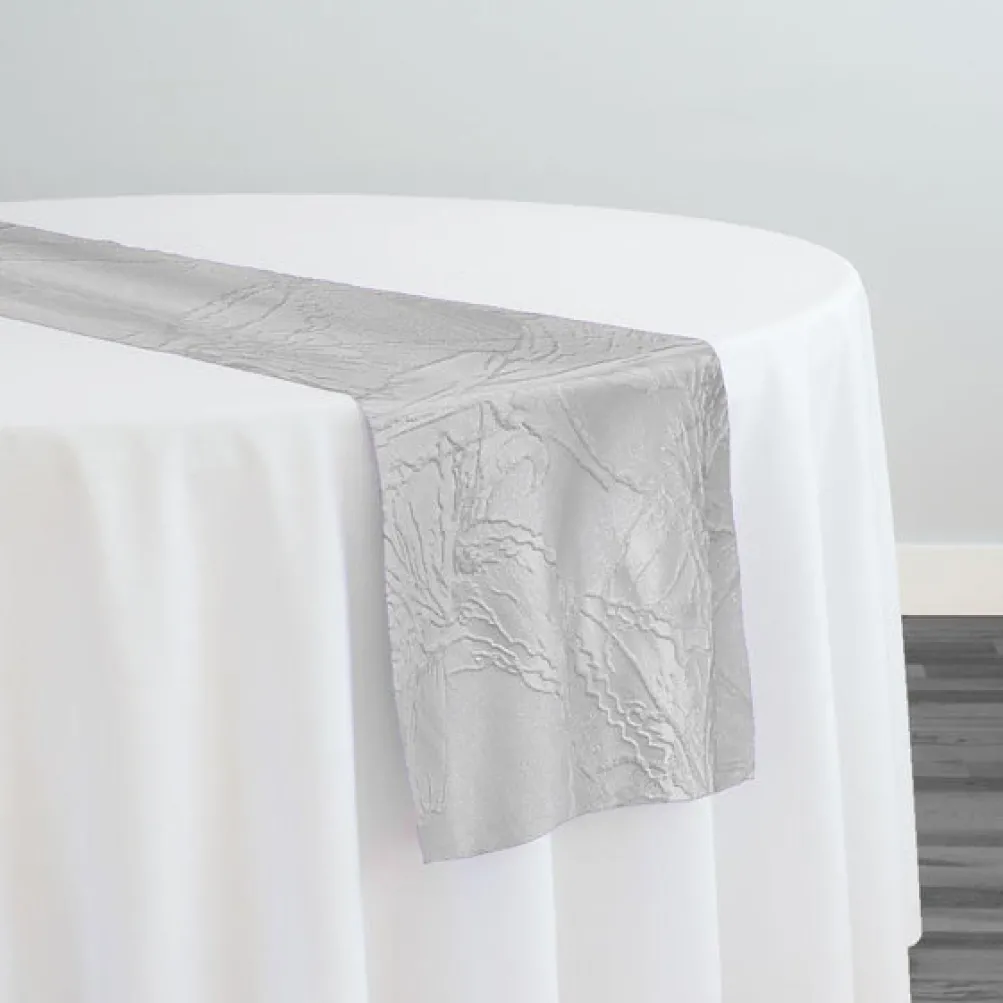 Floral Reef Jacquard Table Runner in White