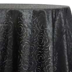 Flora Rose Table Linen in Black