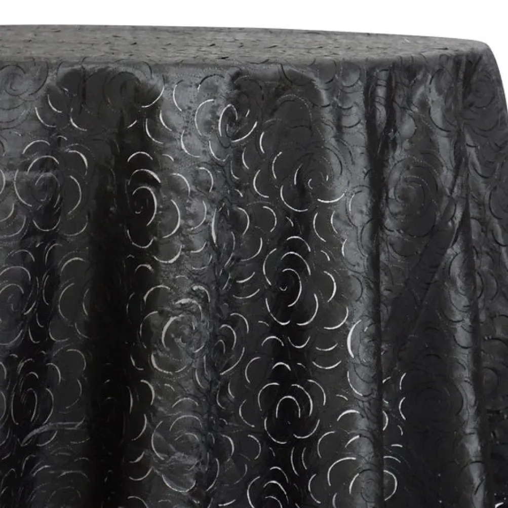 Flora Rose Table Linen in Black