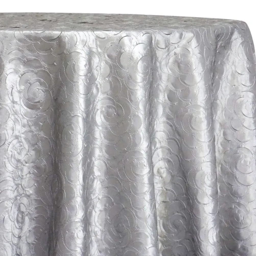 Flora Rose Table Linen in Silver