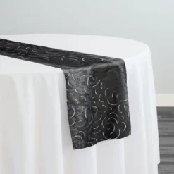 Flora Rose Table Runner in Black