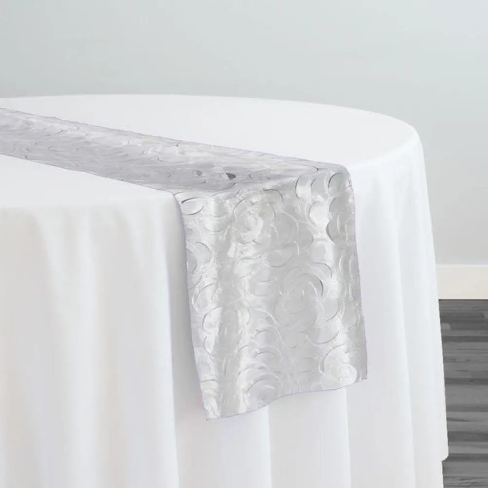 Flora Rose Table Runner in White