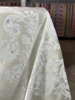 Florence Jacquard Table Linen in Ivory