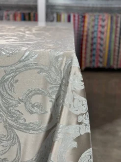 Florence Jacquard Table Linen in Silver
