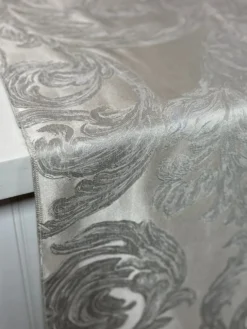 Florence Jacquard Table Linen in Silver and Grey