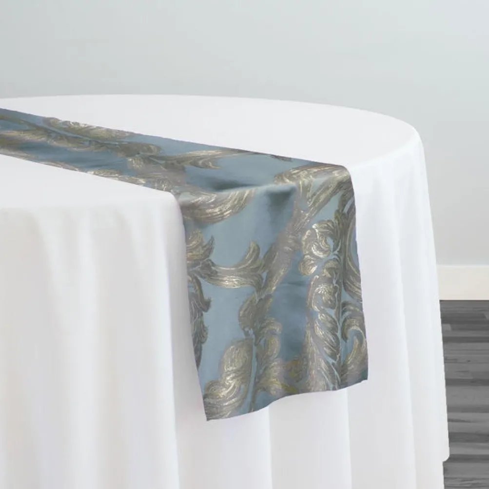 Florence Jacquard Table Runner in Blue