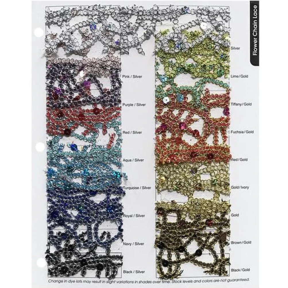 Flower Chain Lace Table Linen in Brown and Gold