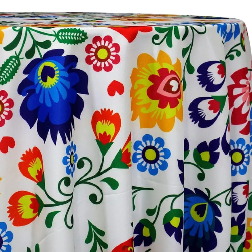 Flower Hoop (Poly Print) Table Linen