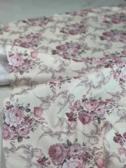 French Floral Table Linen in Blush