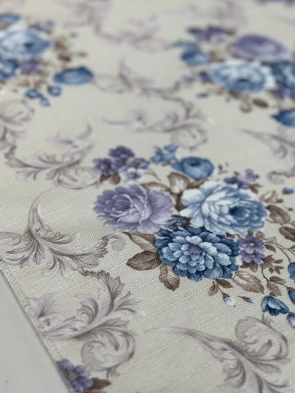 French Floral Table Linen in Blue