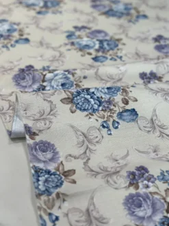 French Floral Table Linen in Blue
