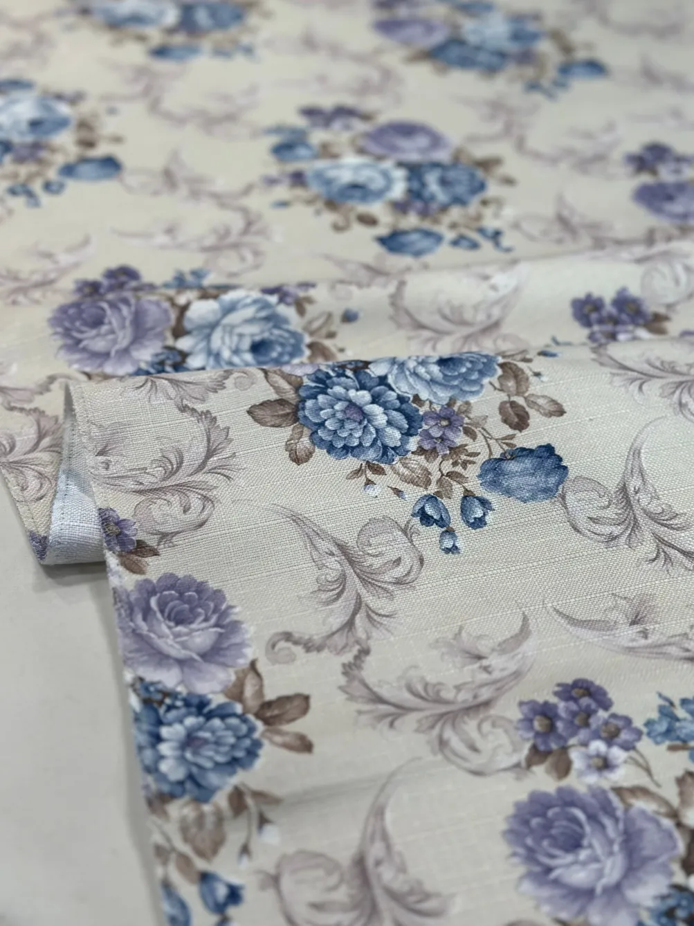 French Floral Table Linen in Blue