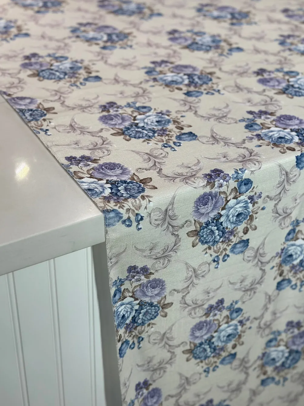 French Floral Table Linen in Blue