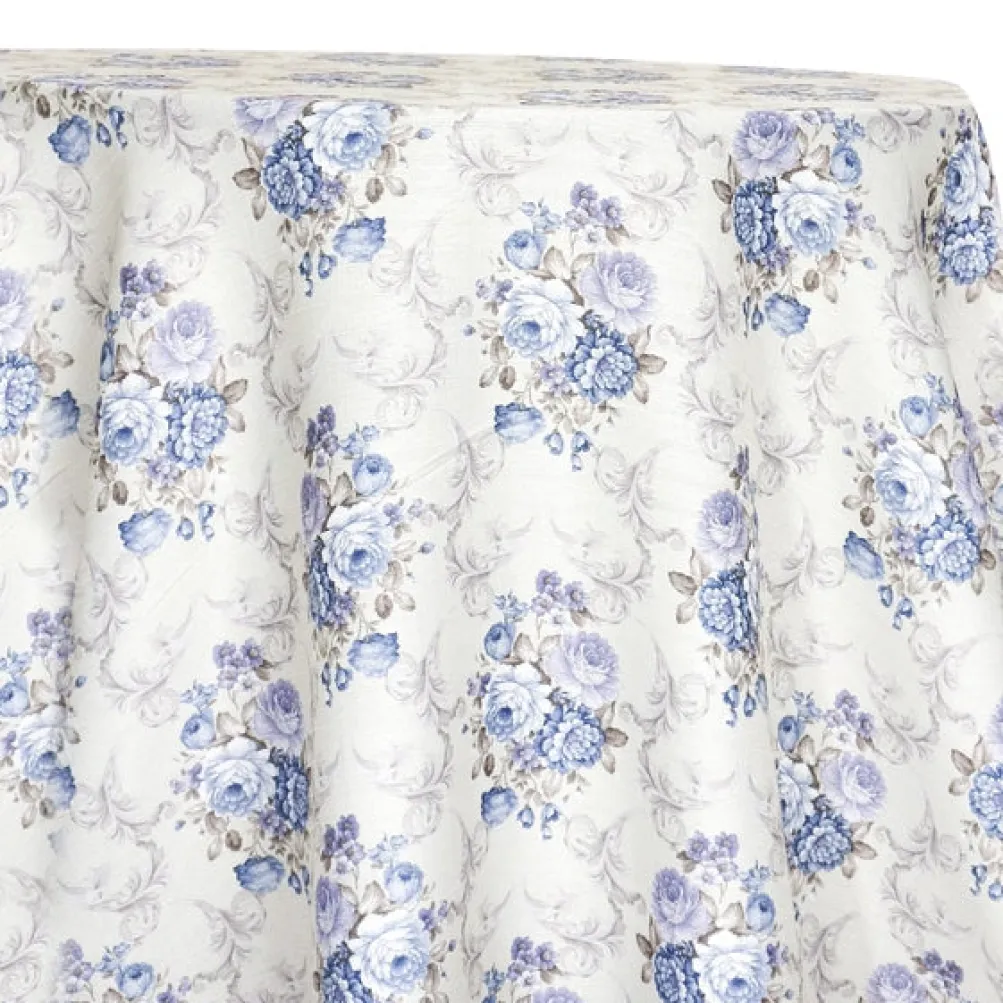French Floral Table Linen in Blue