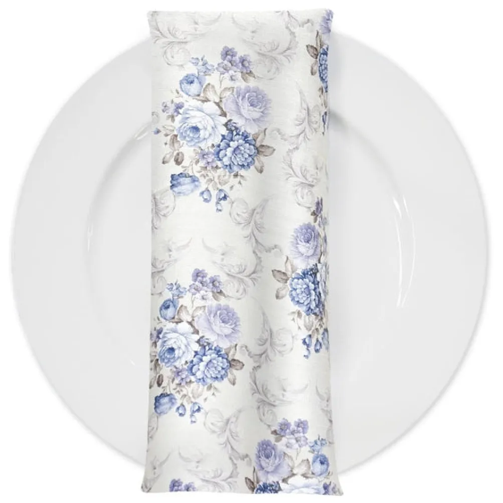 French Floral Table Napkin in Blue