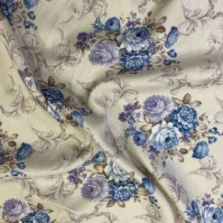 French Floral Table Runner in Blue