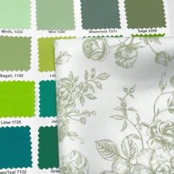 French Toile (Poly Print) Table Linen in Sage