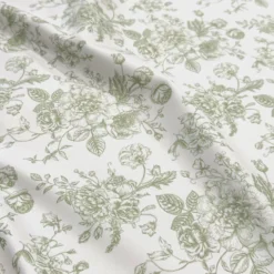 French Toile (Poly Print) Table Linen in Sage