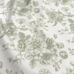 French Toile (Poly Print) Table Linen in Sage