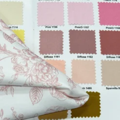 French Toile (Poly Print) Table Linen in Dusty Rose
