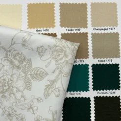 French Toile (Poly Print) Table Linen in Taupe