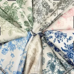 French Toile (Poly Print) Table Linen in Taupe