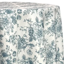 French Toile (Poly Print) Table Linen in Copen Perry