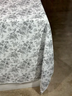 French Toile (Poly Print) Table Linen in Grey