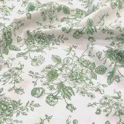 French Toile (Poly Print) Table Runner in Willow Green