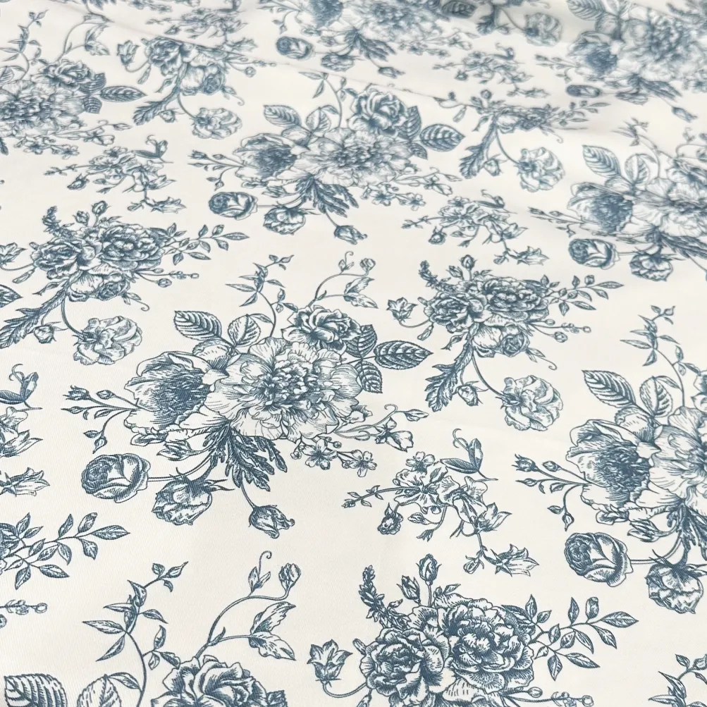 French Toile (Poly Print) Table Runner in Copen Perry