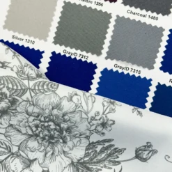 French Toile (Poly Print) Table Runner in Grey