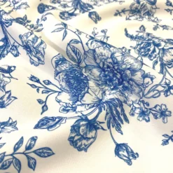 French Toile (Poly Print) Table Napkin in Royal Blue