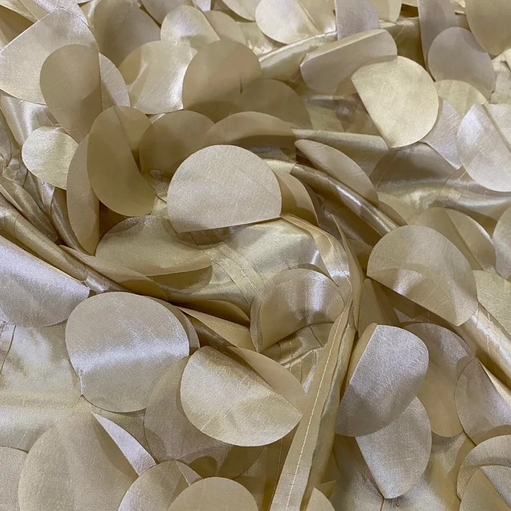 Funzie (Circle Hanging) Taffeta Table Linen in Champagne