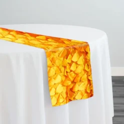 Funzie (Circle Hanging) Taffeta Table Runner in Orange