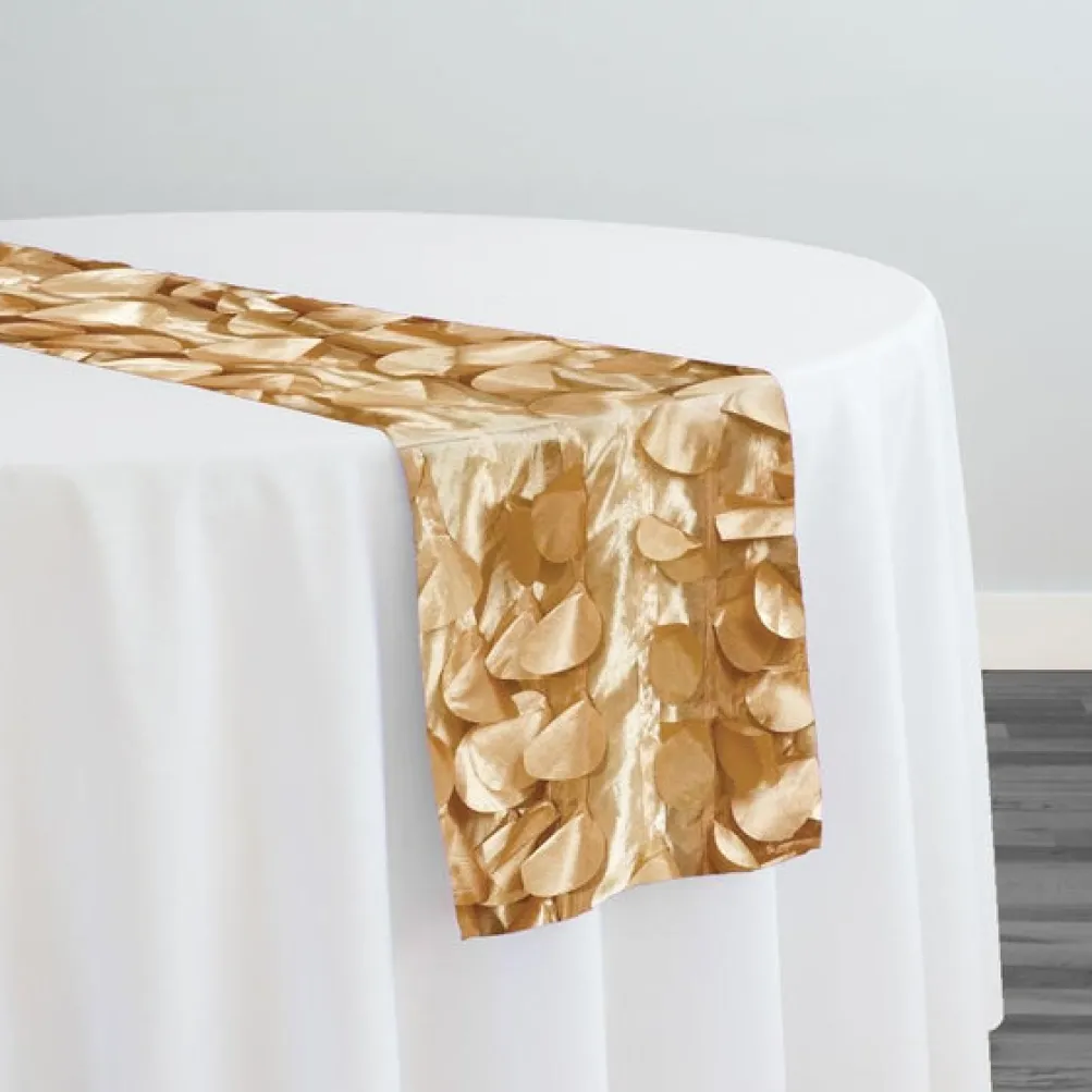 Funzie (Circle Hanging) Taffeta Table Runner in Gold