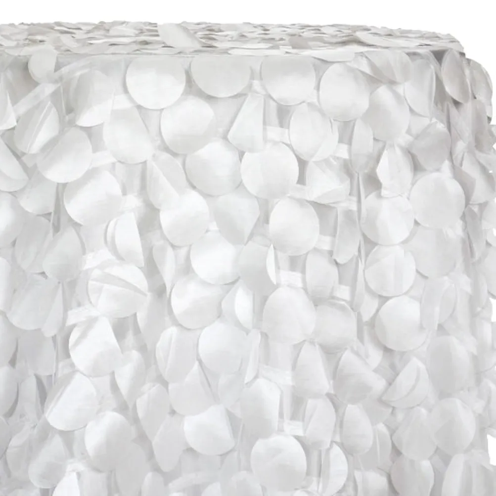Funzie (Circle Hanging) Taffeta Table Linen in White