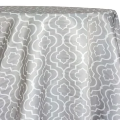 Gatsby Print (Lamour) Table Linen in Silver