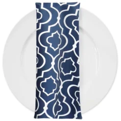 Gatsby Print (Lamour) Table Napkin in Navy